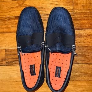 SWIMS Preppy Mesh WATERPROOF Navy loafer Driving Moc Neiman Marcus Sz 6